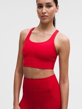 Lululemon Red Longline Energy Sports Bra 4
